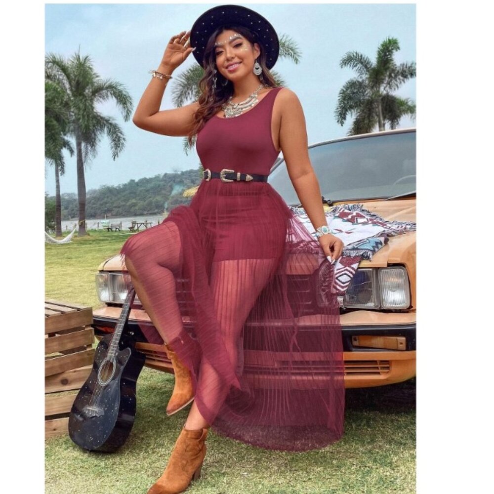 Pleated Skirt Jumpsuit